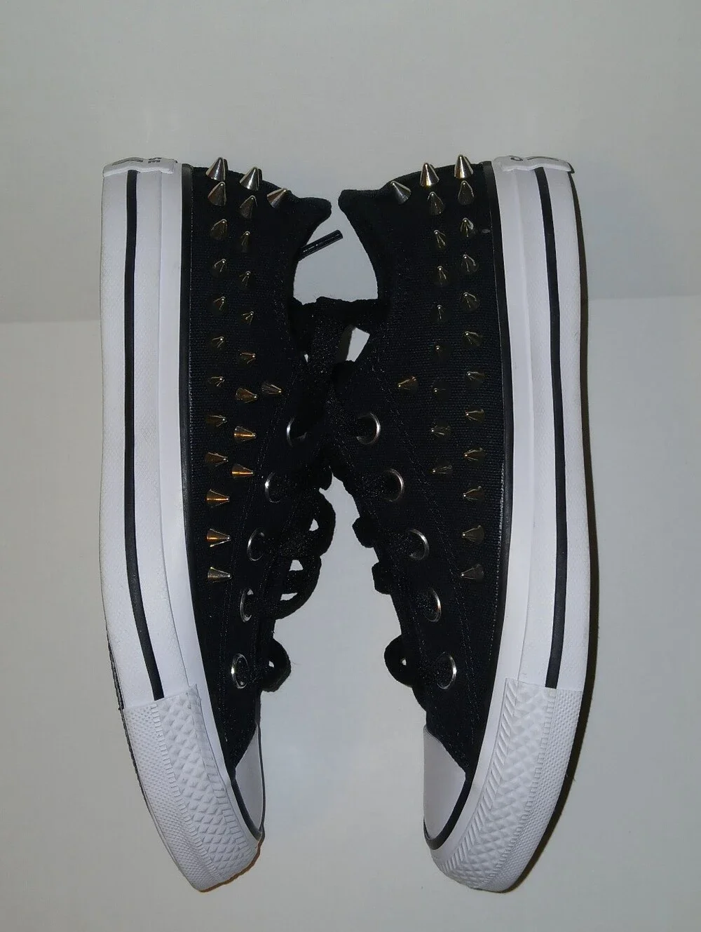 Converse Chuck Taylor All Star Low Top Silver Spike Studded Sneakers, Black